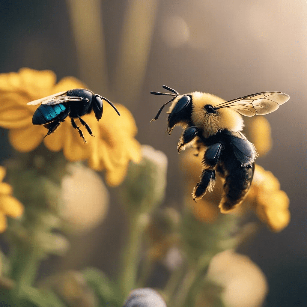 carpenter bee vs bumble bee image