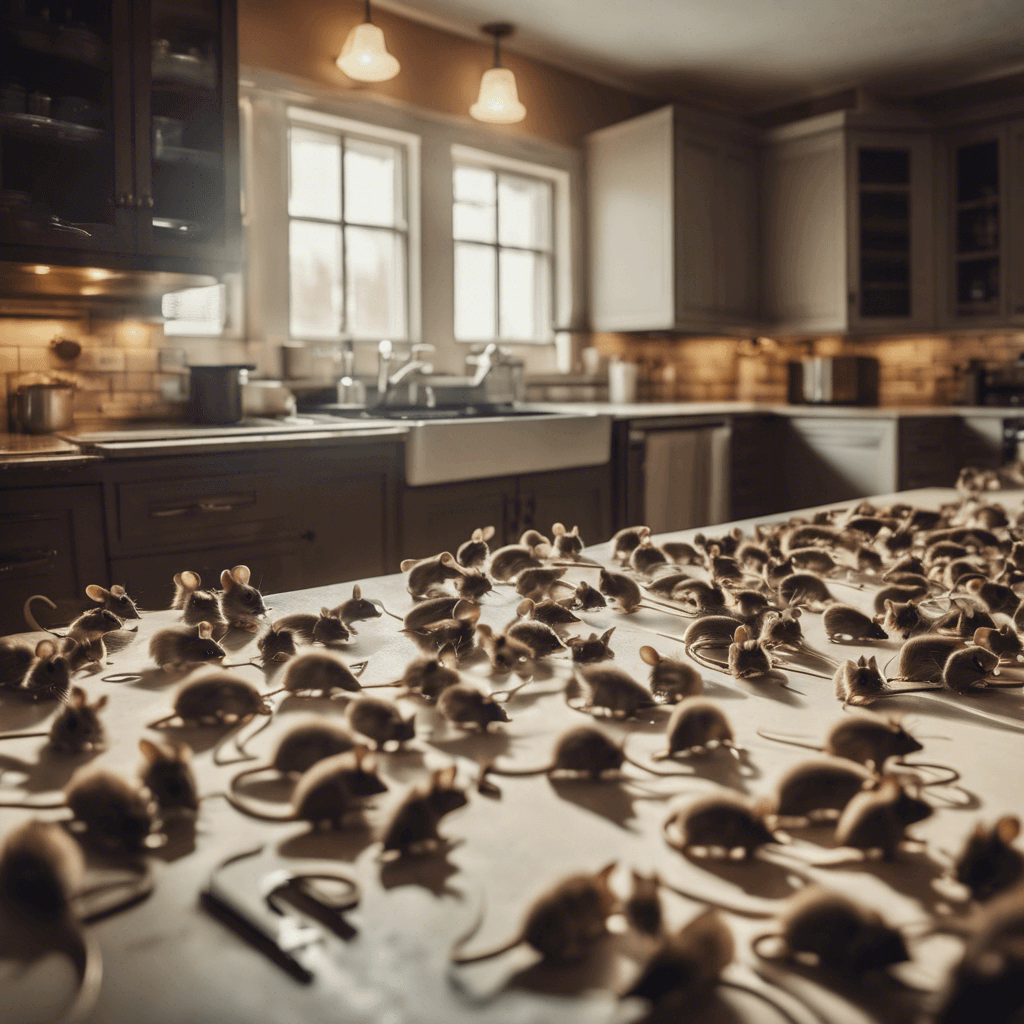 Dozens of mice in a kitchen