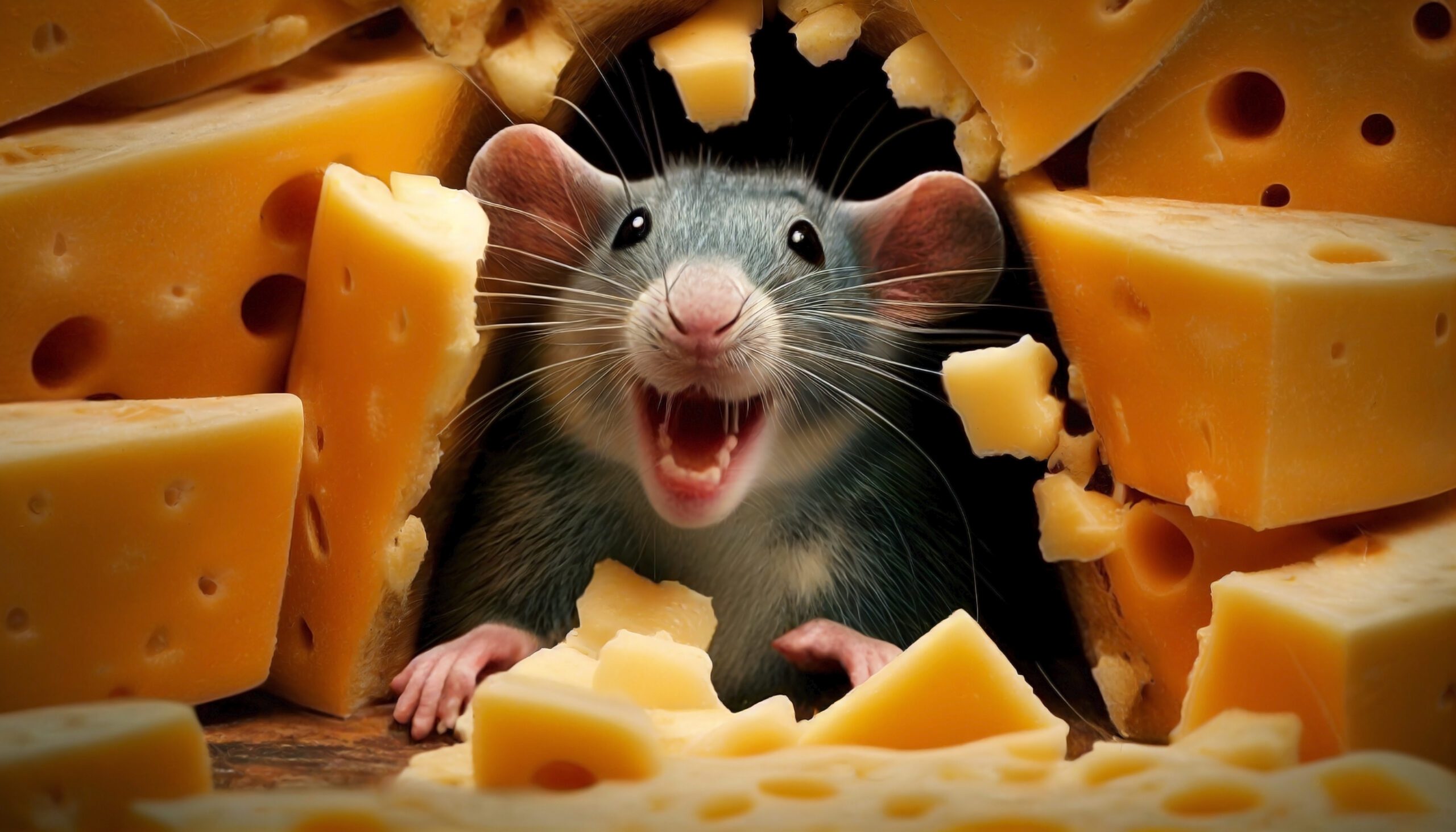 rat in cheese