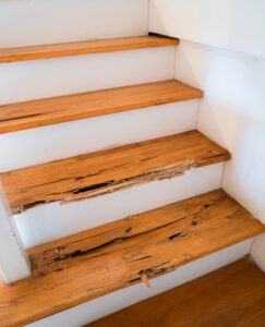 Termite damage to wood stairs