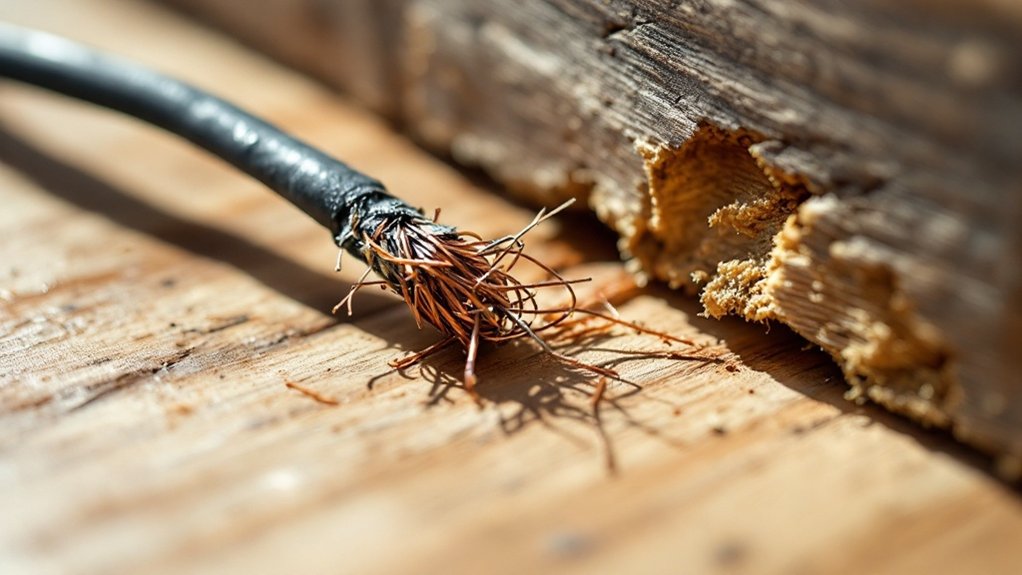damaged cables and furniture