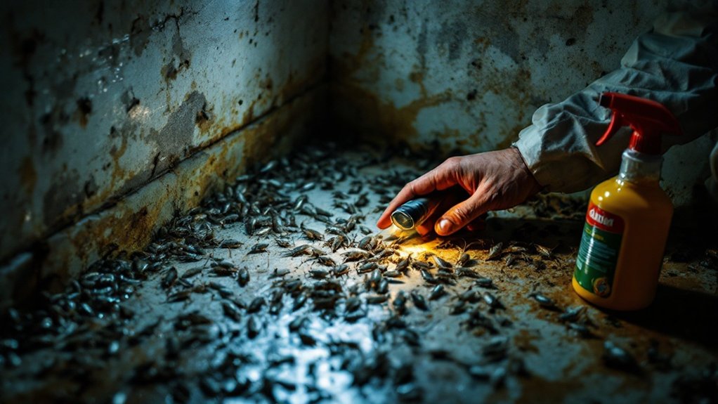 silverfish pest control begins with understanding silverfish habitat and behavior. An image of a pest inspector inspecting pests