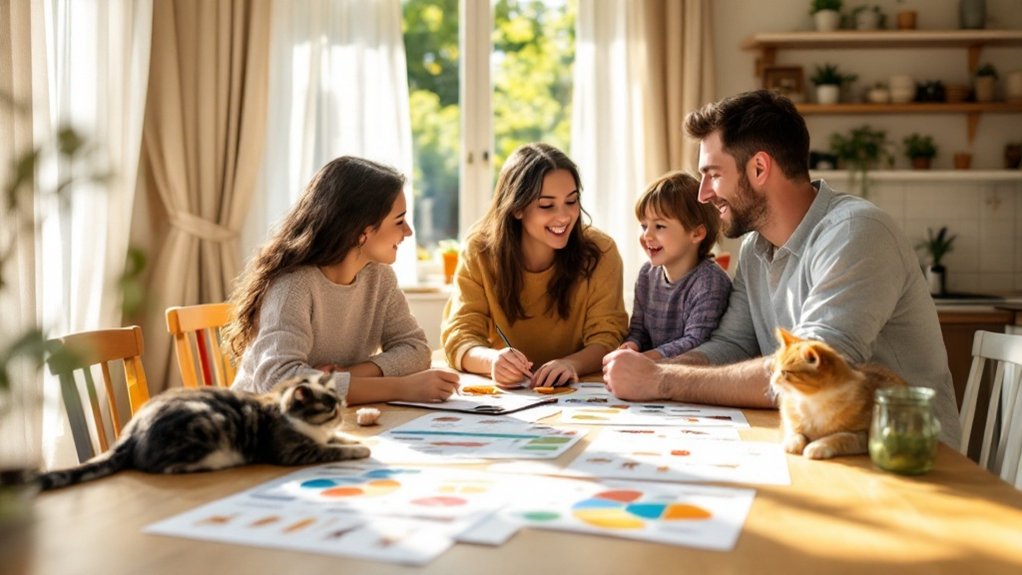 family around a table. pest prevention education
