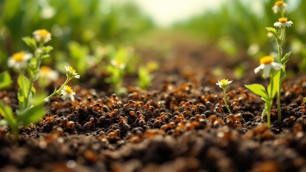 Lots of ants outside AI Image