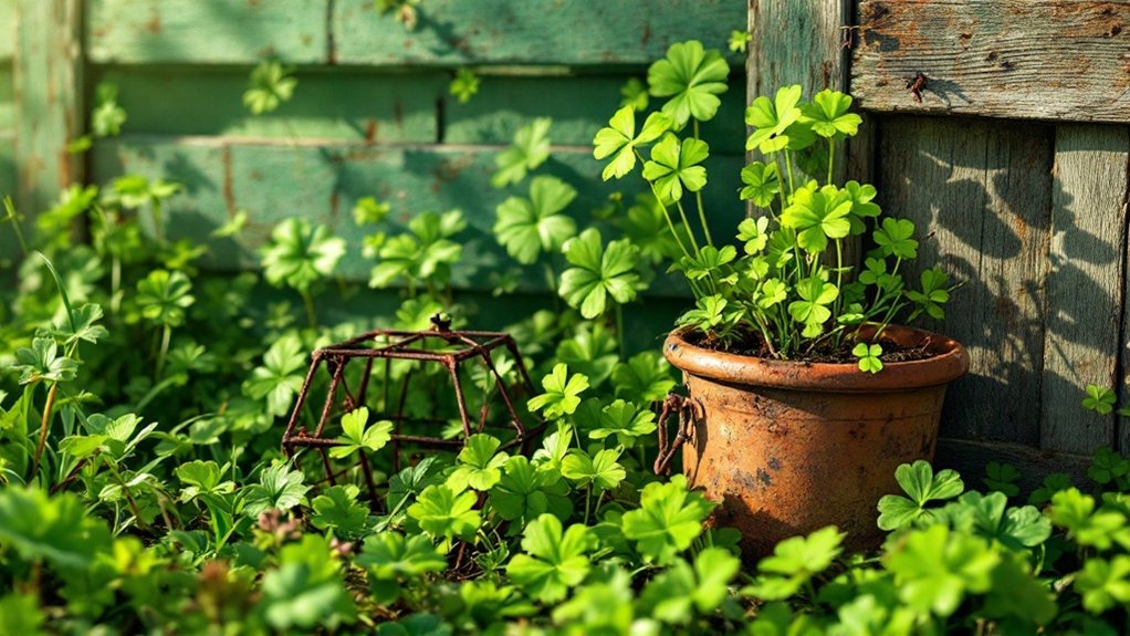 homeowner safety pest prevention tips AI image of four leaf clovers